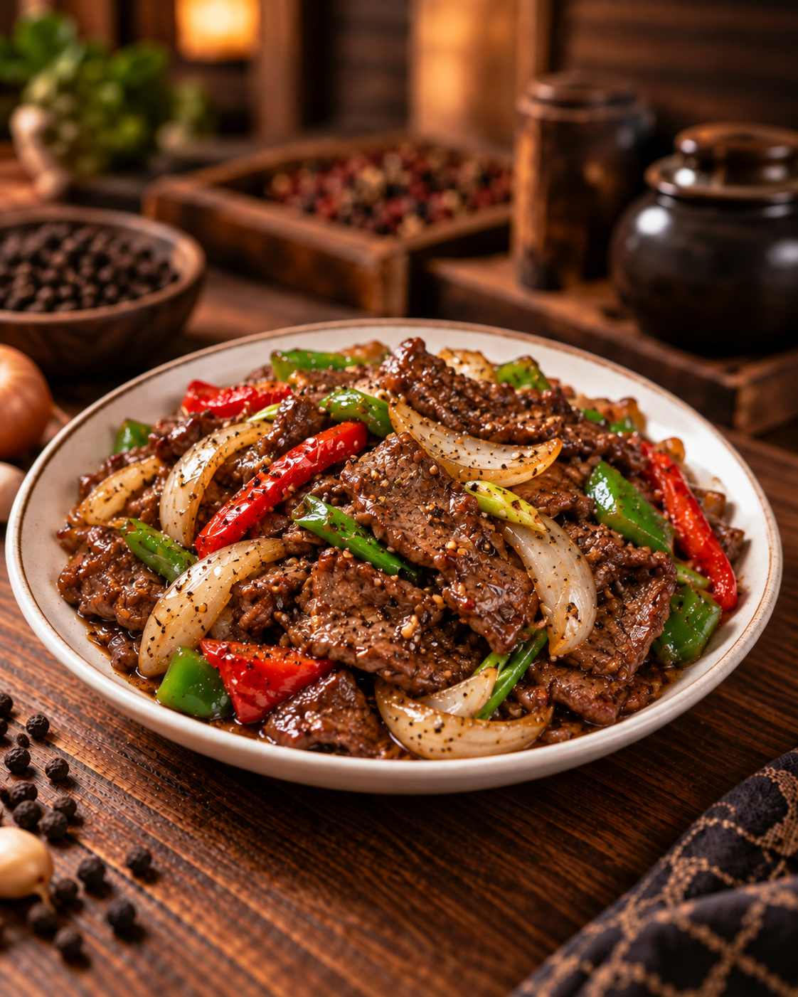 Black pepper beef sauce for restaurant stir-fry dishes