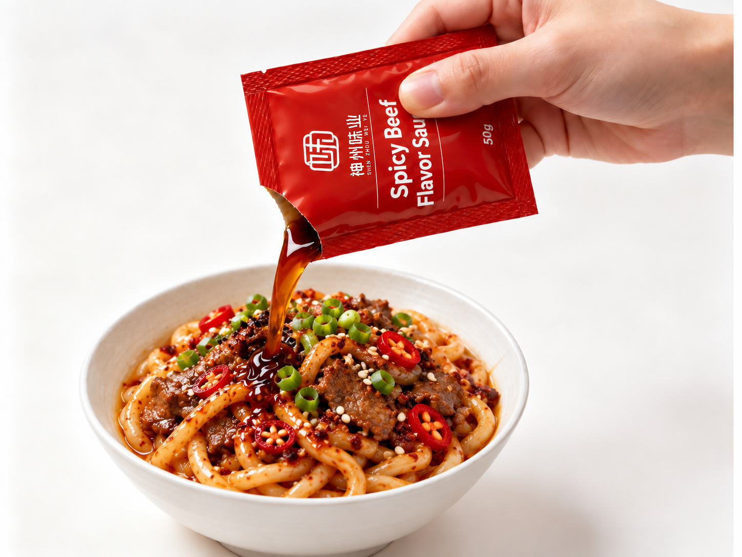 Sesame teriyaki flavor sauce for udon noodles