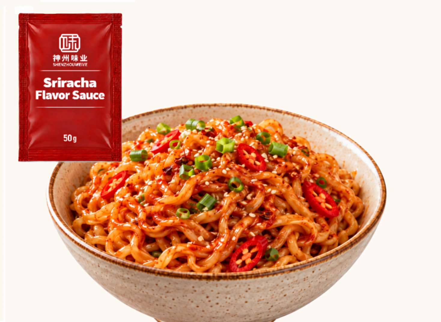Sriracha flavor sauce for udon noodles