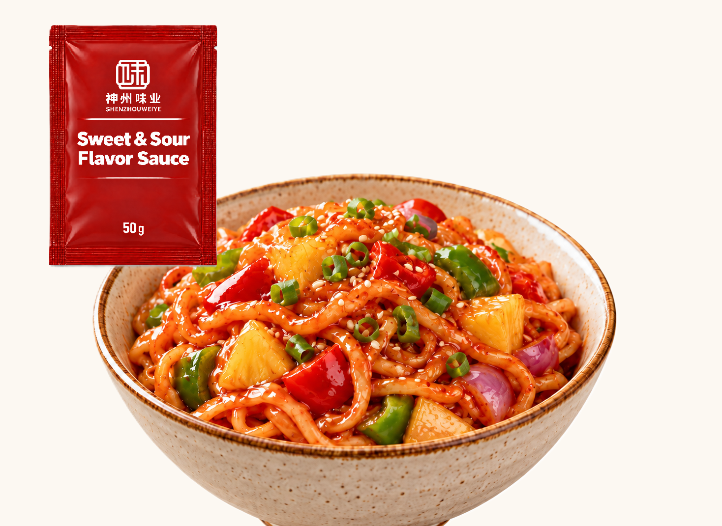 Sweet and sour flavor sauce for udon noodles