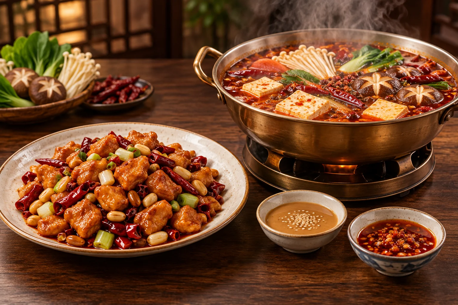 Kung pao chicken, hotpot and dipping sauces for foodservice applications