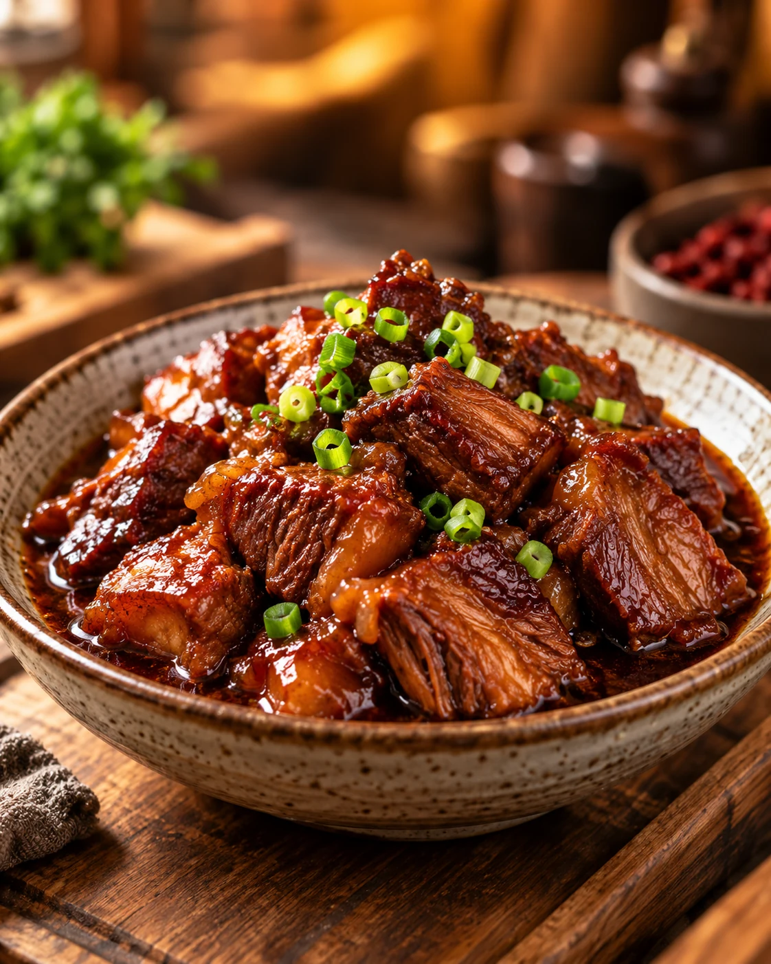 Chinese braised beef in a rich savory sauce