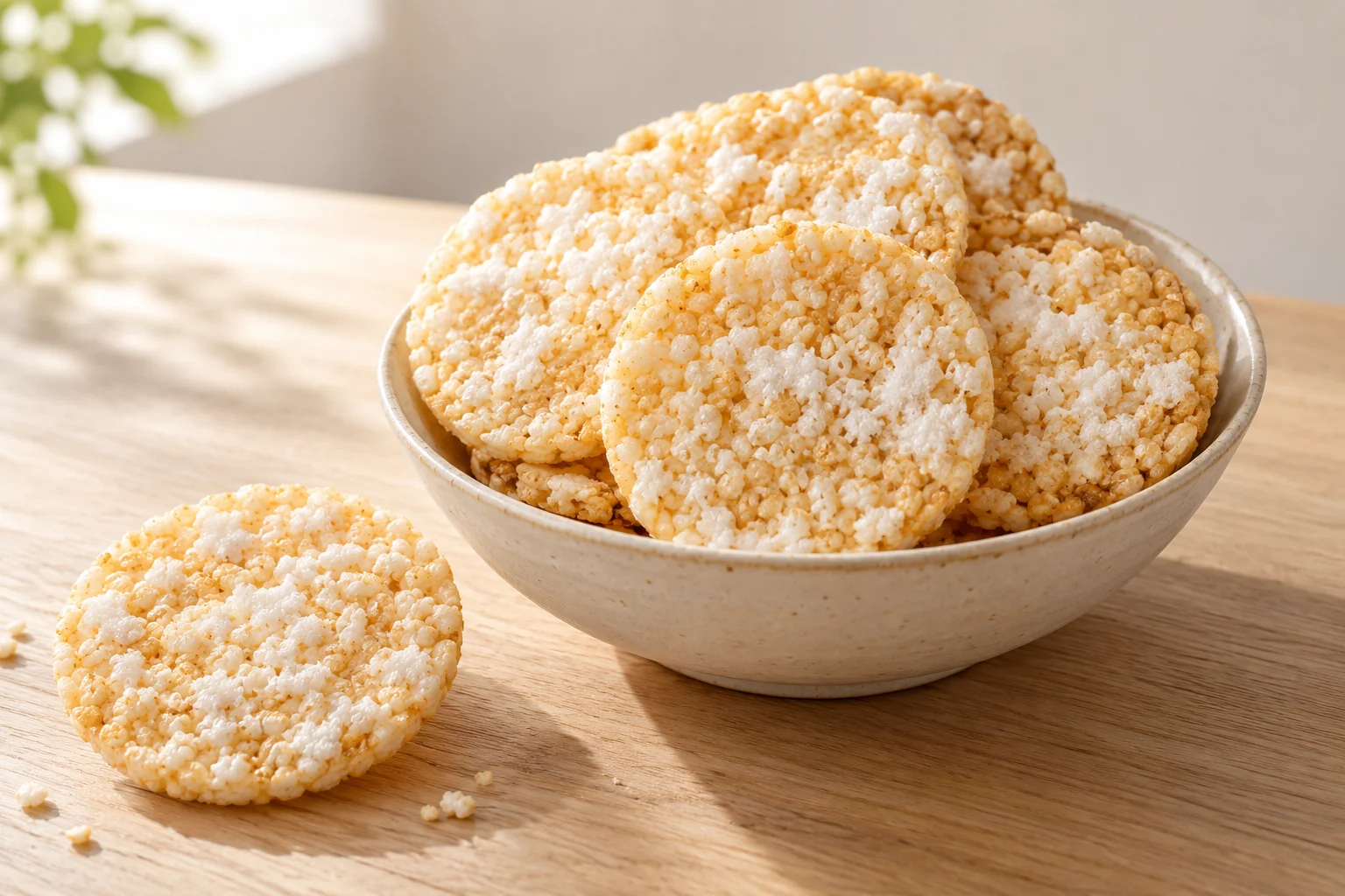 Snow-style puffed rice crackers